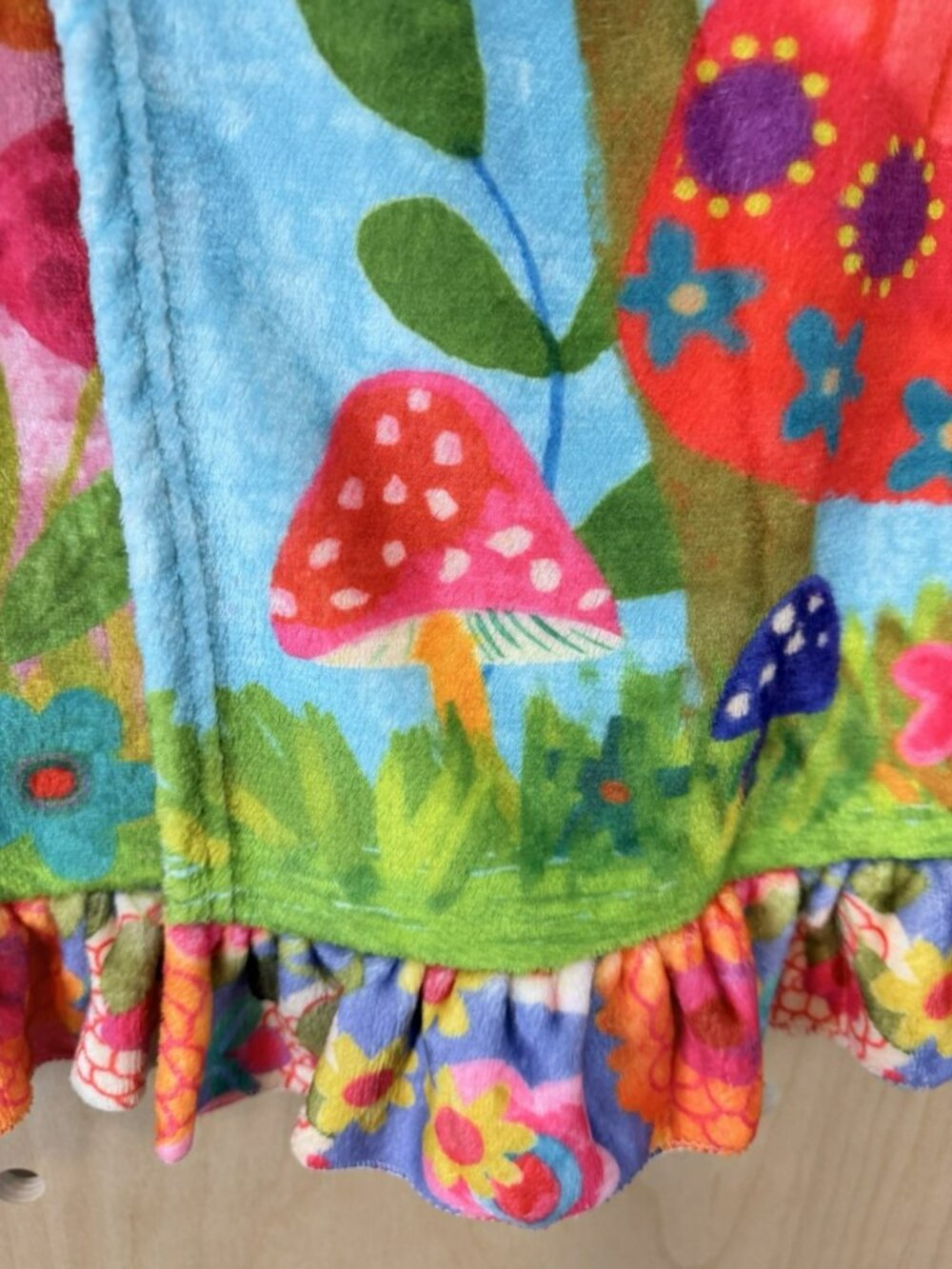 Natural Life Plush Body Bath Towel Wrap L/XL Bright Mushroom Floral Adjustable - Picture 5 of 12